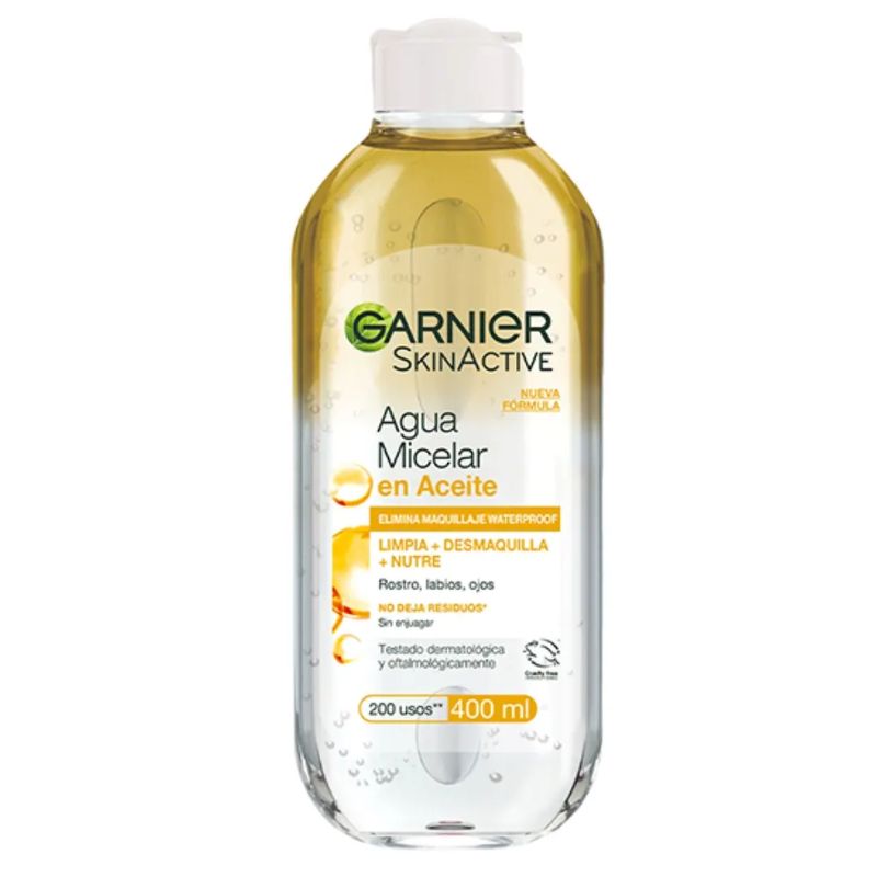 GARNIER  AGUA MICELAR BIFASICA DESMAQUILLANTE X 400 ML.